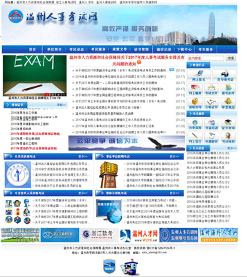 温州市人事考试网网站设计案例,事业单位网页设计案例,政府事业单位网站设计案例-海淘科技